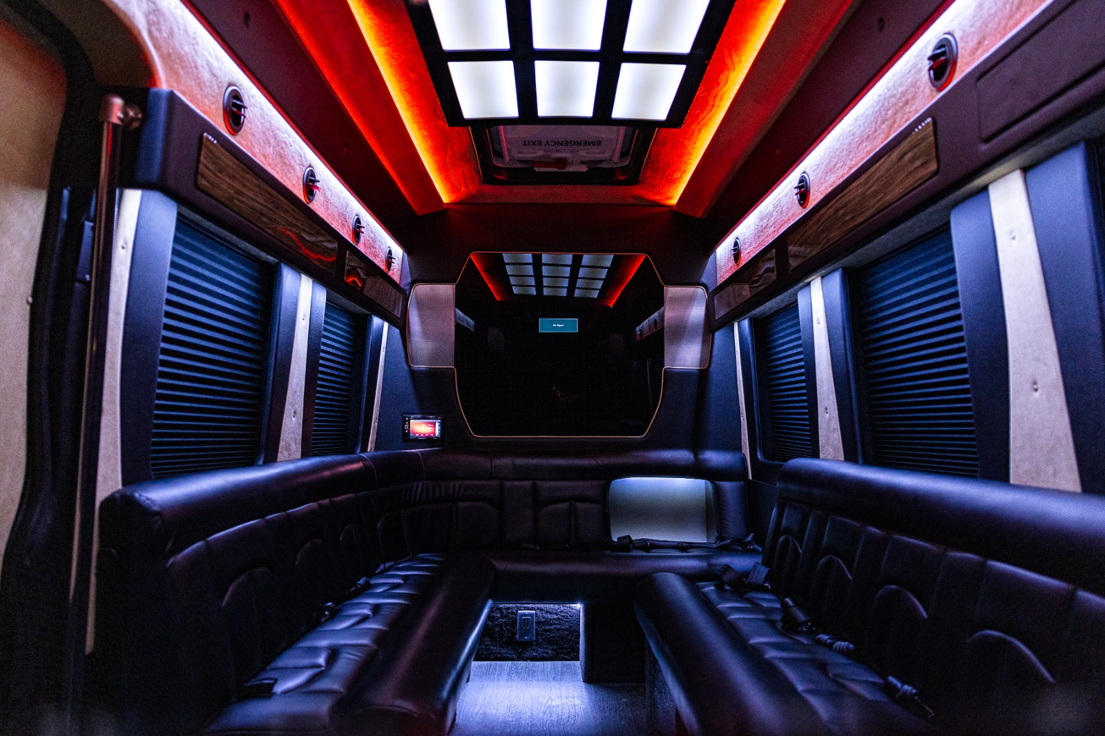 12 Passenger Black Limousine Sprinter Rental Atlanta Interior 13 1
