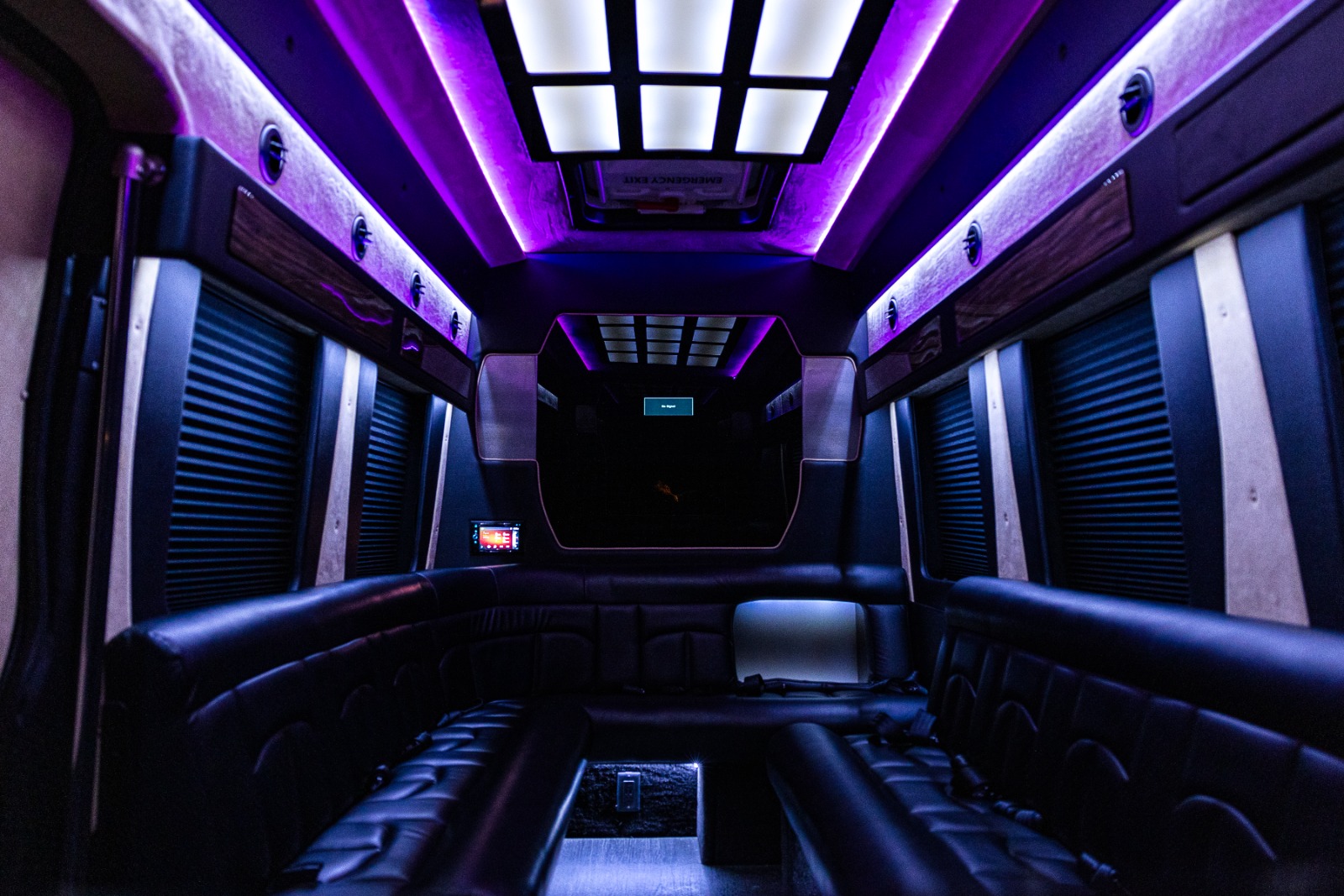 12 Passenger Black Limousine Sprinter Rental Atlanta Interior 14 1