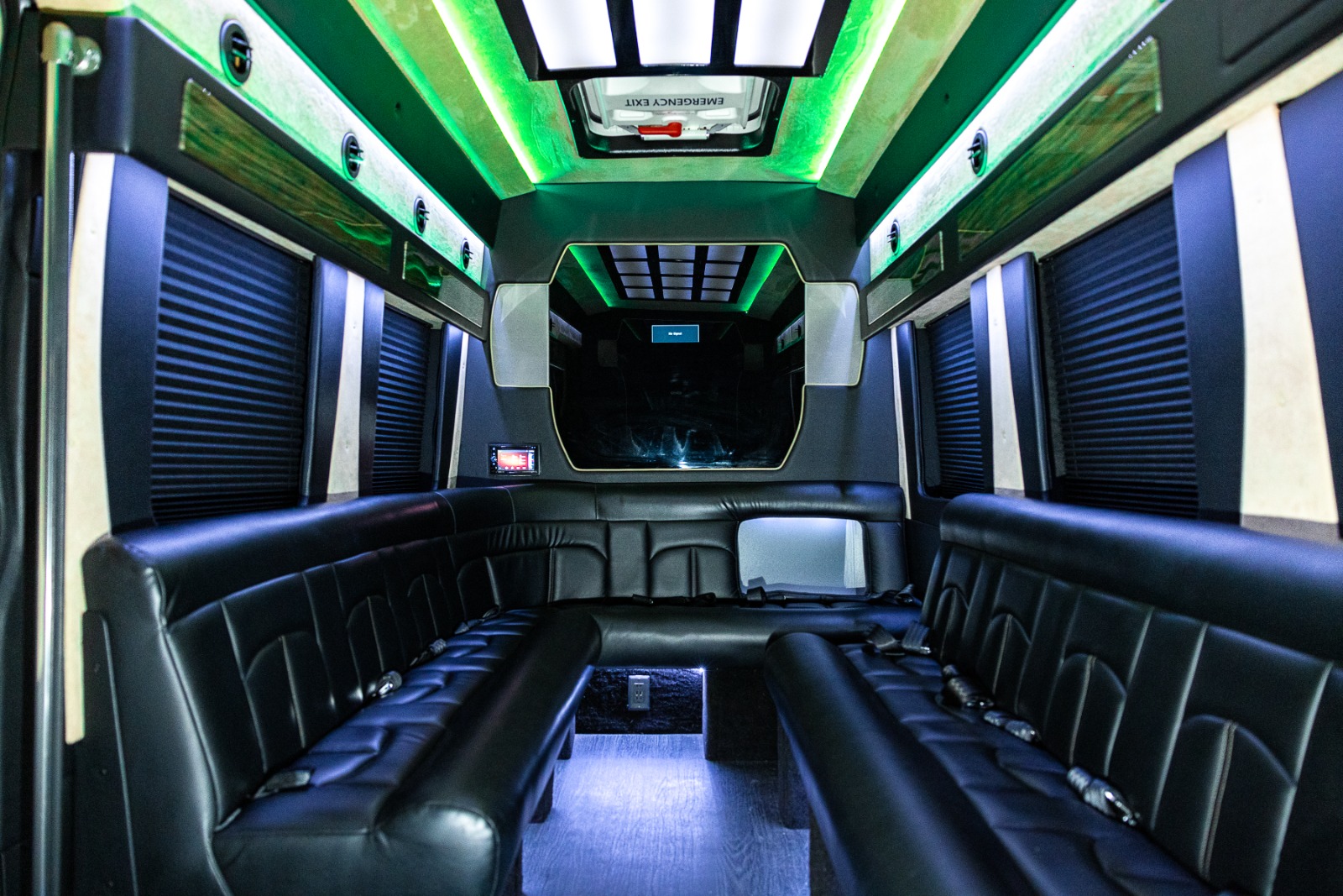 12 Passenger Black Limousine Sprinter Rental Atlanta Interior 16 1