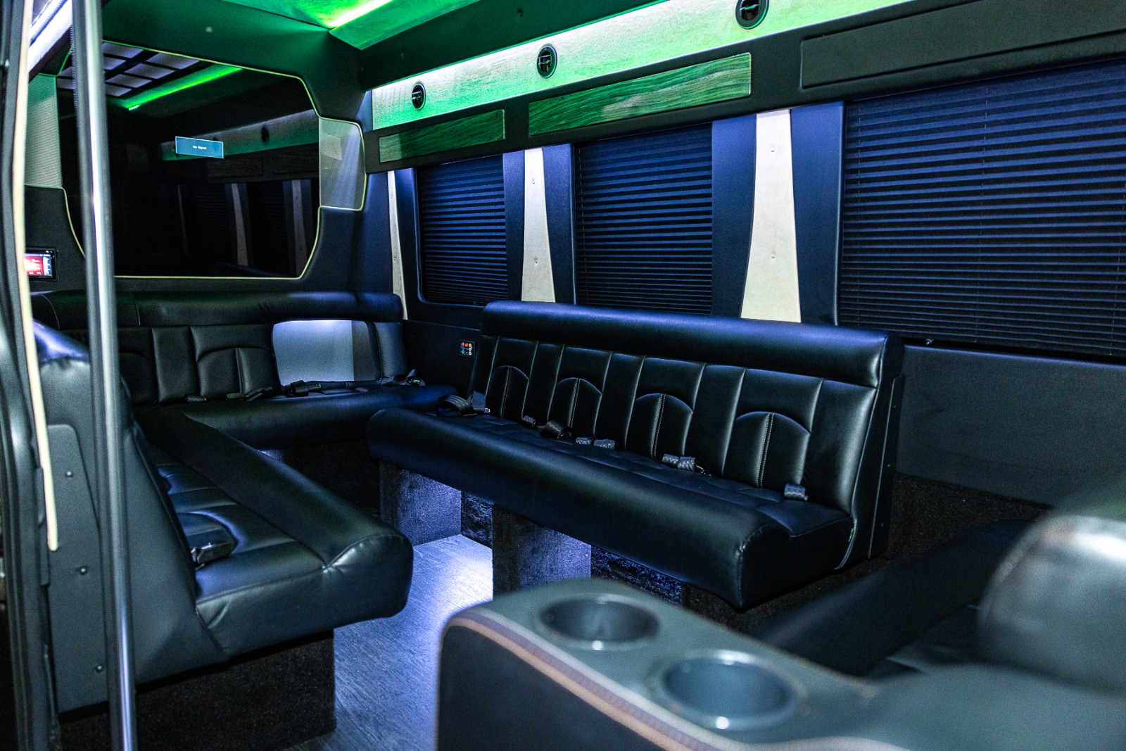 12 Passenger Black Limousine Sprinter Rental Atlanta Interior 5 1