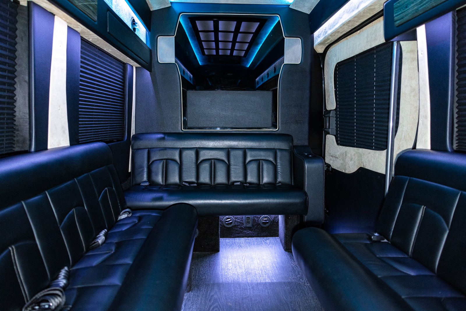 12 Passenger Black Limousine Sprinter Rental Atlanta Interior 6 1
