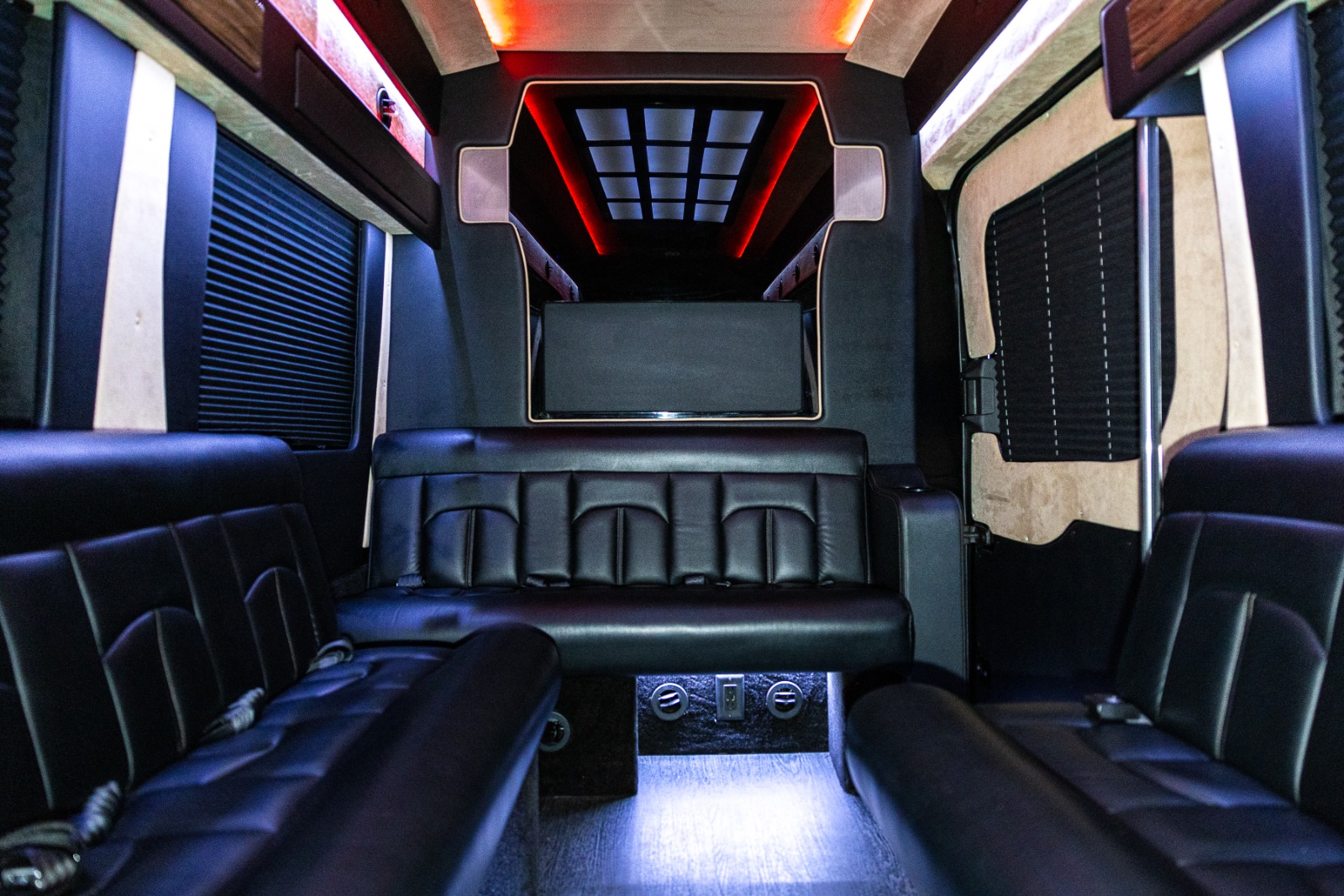 12 Passenger Black Limousine Sprinter Rental Atlanta Interior 7 1