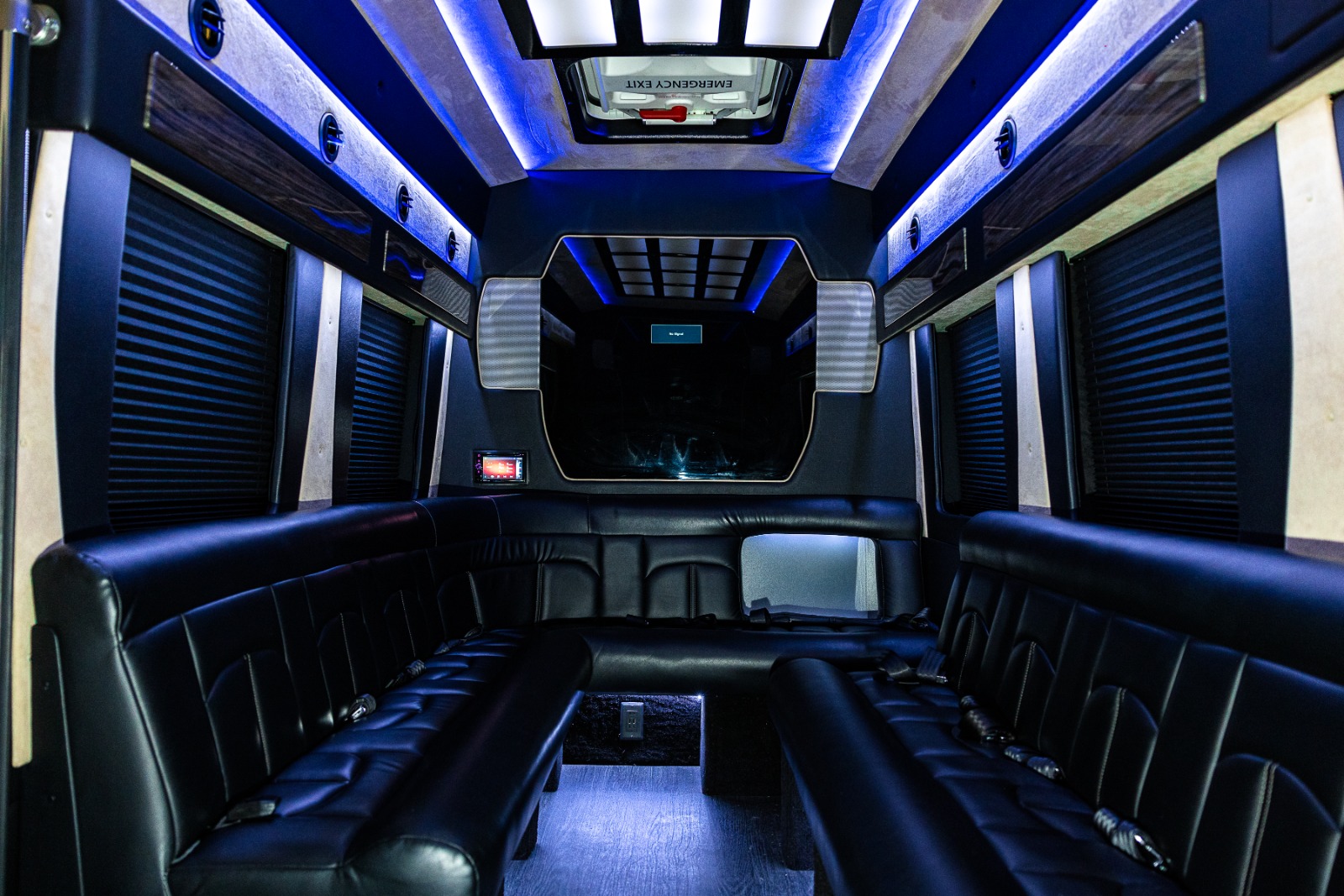 12 Passenger Black Limousine Sprinter Rental Atlanta Interior 9 1