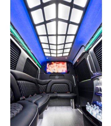 12 Passenger Atlanta Limo Sprinter – Luxury transportation with plush seating, LED lighting, and premium amenities for group travel.